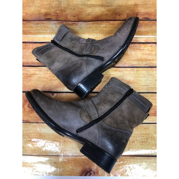 Clarks Bendables Plaza Terrier Brown Leather Boots Womens 7.5 M (s6b) - Picture 6 of 10